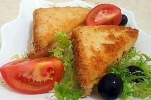 Гренки с ветчиной