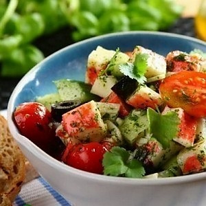 Салат с крабовыми палочками без майонеза