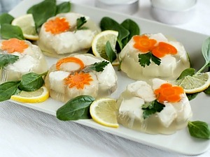 Заливное из судака с желатином
