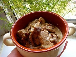 Говядина в белом вине