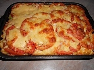 Макароны с салями в духовке