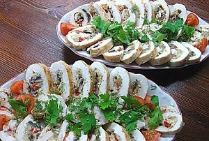 Куриные рулетики с грибами Куриные рулетики с грибами
