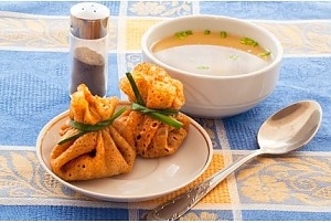 Блинные мешочки с начинкой из говядины