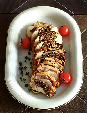 Куриный рулет с грибами