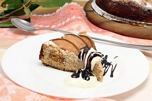 Творожный пирог с грушами