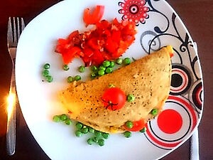 Омлет с овсяными хлопьями