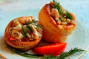 Волованы с морепродуктами
