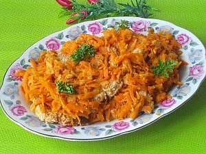 Минтай по-гречески с овощами