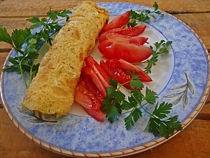 Омлет с молодой капустой