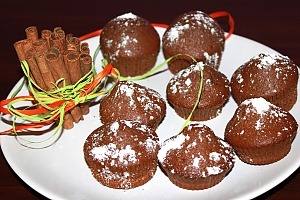 Шоколадные маффины с имбирем и корицей