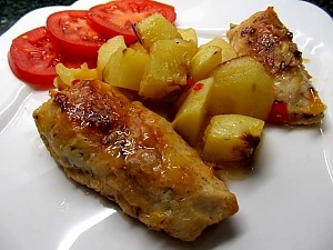 Куриные рулетики запеченные с картофелем