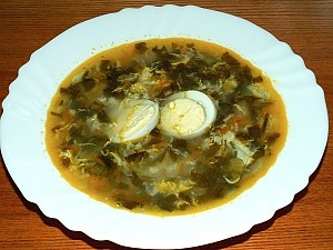 Зеленый борщ с щавелем