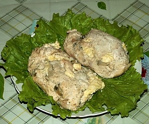Запеченные куриные грудки с грибами