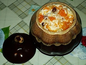 Каша из тыквы с рисом и яблоками