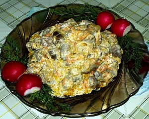 Куриные сердца с морковью