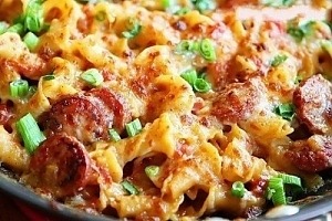 Паста с пряными колбасками Паста с пряными колбасками