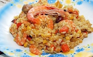 Плов с креветками