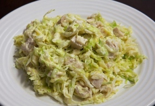 Салат из свежей капусты с курицей Салат из свежей капусты с курицей
