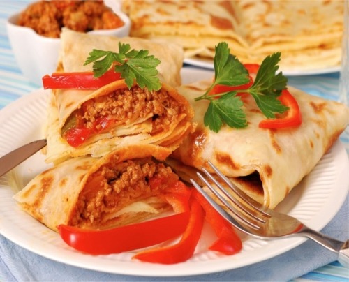 Блины с мясным фаршем