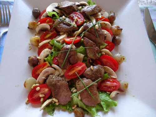 Салат из куриной печени без майонеза