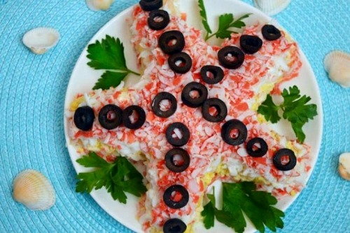 Салат «Морская звезда» с крабовыми палочками