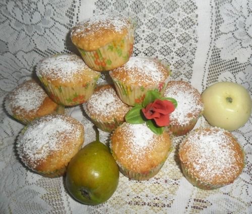 Маффины с яблоками и грушами