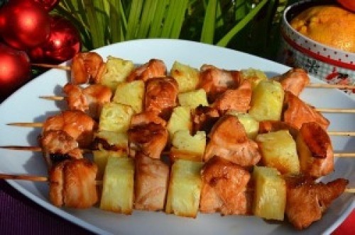 Шашлык из курицы с ананасом Шашлык из курицы с ананасом