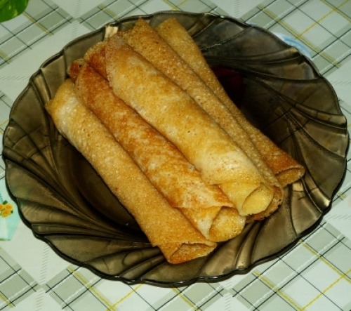 Блины без яиц с молоком и сливочным маслом